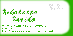 nikoletta kariko business card